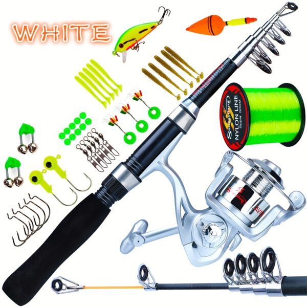 [Fishing Starter Kit] Sougayilang Fishing Starter Kit, Including 160cm/5.2ft Telescopic Fishing Rod, 1000/2000 Series Spinning Reel with 546yds Nylon Fishing Line, Baits, Fishing Accessories, Fishing Gear - Image 7
