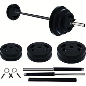 Multi-Functional Adjustable Portable Changeable Dumbbell And Barbell Kettlebell Set 40LB, Black, PU, Padded Grip, 22LB Max Weight, Barbell for Home Gym Suitable Men/Women