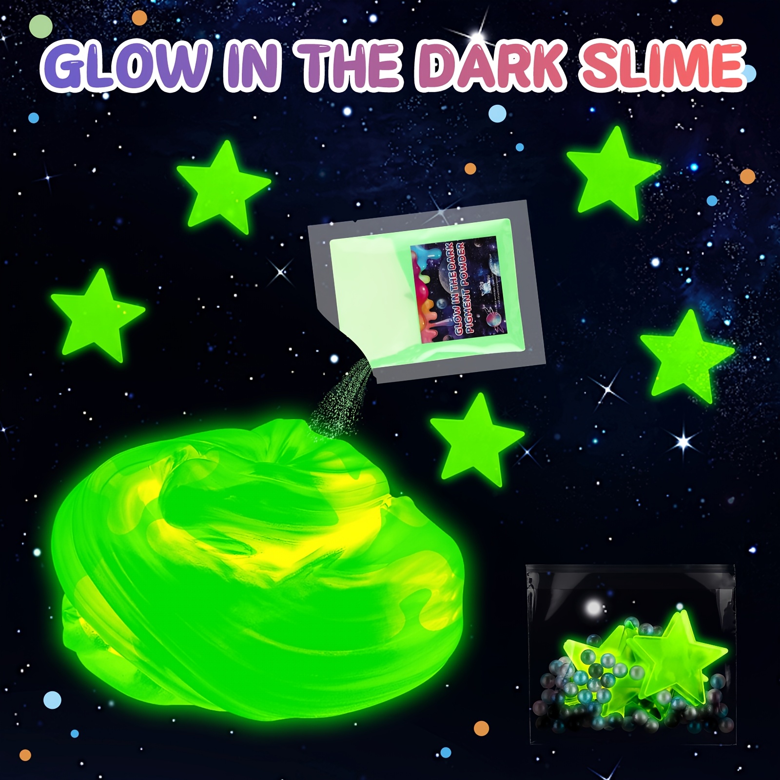 Memorial Day Gifts Galaxy Slime Kit, DIY Non-Sticky & Glow-in-the-Dark Slime Making Set, Perfect for Youngsters' Party Favors & Relax, Ideal Birthday Gift, Perfect for Room Decor - Image 6