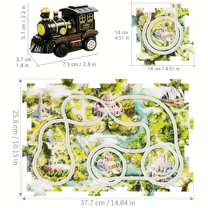The 9064B-1 steam-powered remote-control Christmas train set comes with a remote control, lights, sound effects, and exquisite tracks. It is suitable for children aged 3 to 8 and above. - Image 7