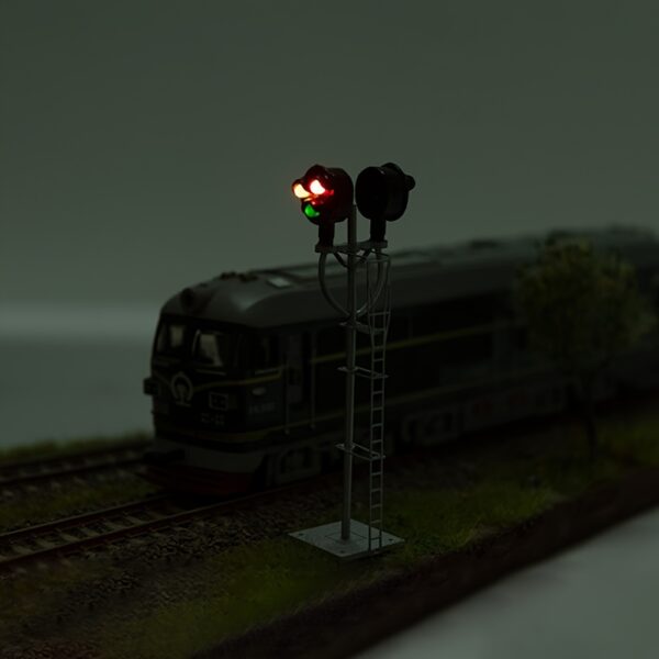 HO 1:87 Scale Model Railroad Tri-lights Block Searchlight Signal Fine Made Metal 1/2 Opposite Targets - Image 10