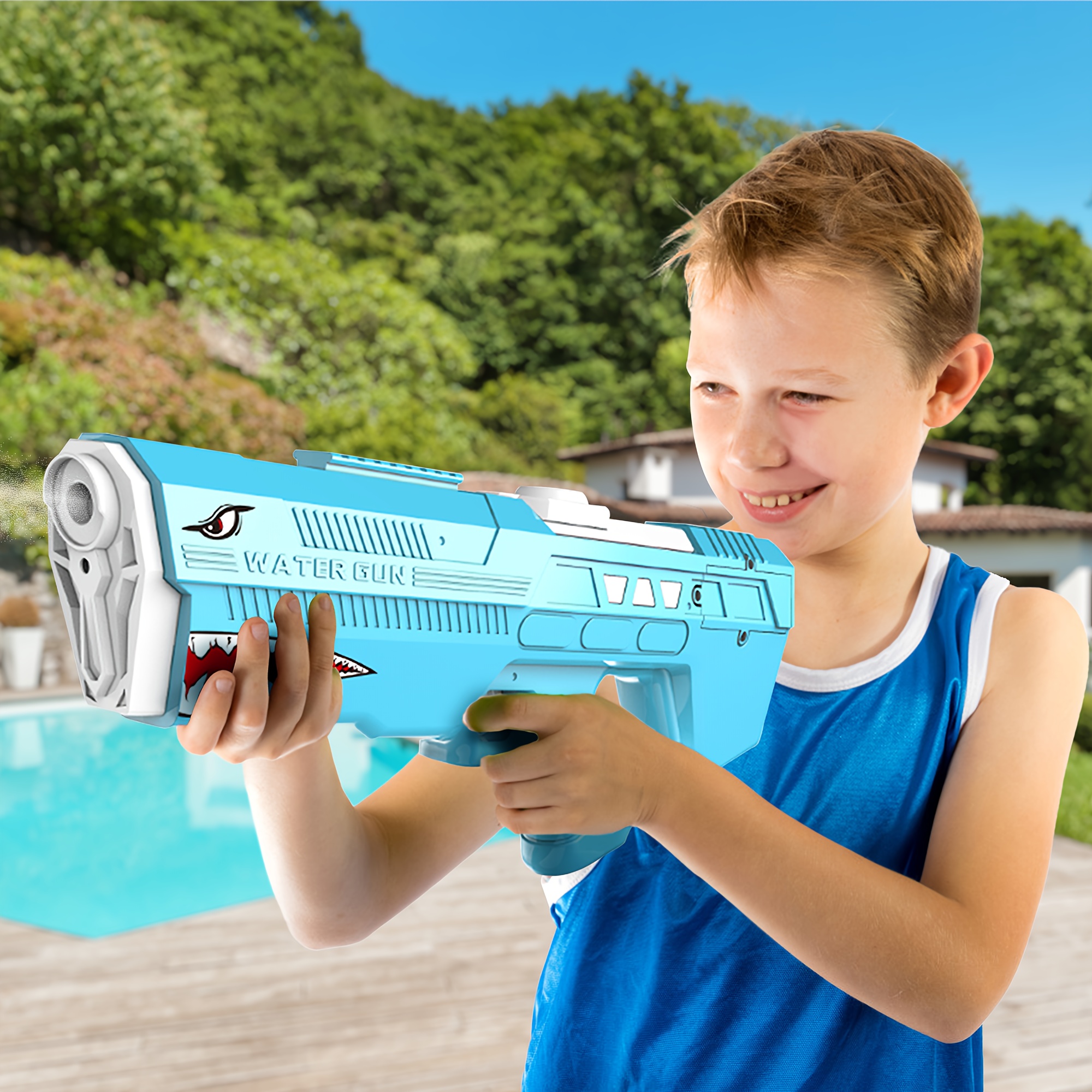 Large Capacity Shark Shaped Electric Water Gun, rechargeable-Aquatic Toys for Beach and Pool, Great for Adults and Youngsters in Summer and Outdoor, Ideal for easter And Birthday Gifts - Image 3