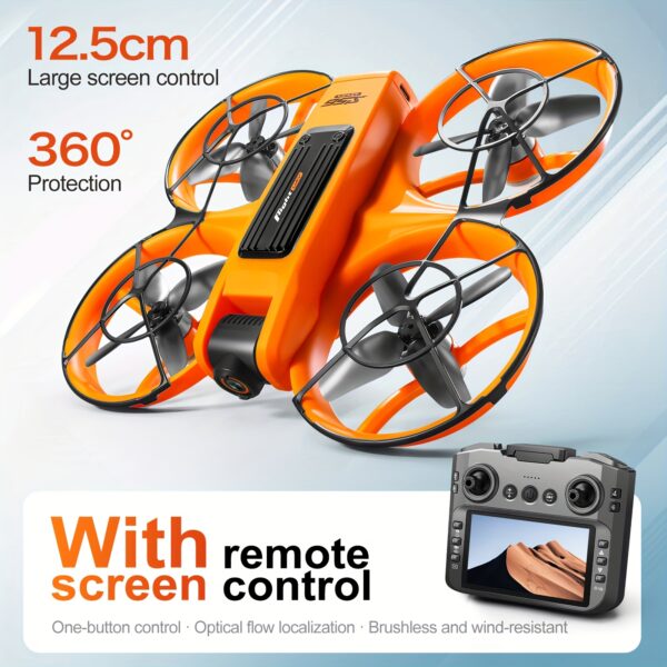 S156 Drone with 4.92" Remote Controller, Brushless Motor, Optical Flow Positioning, Wi-Fi FPV Quadcopter, One-Button Takeoff/Landing, Indoor/Outdoor, Beginner-Friendly Drone with Long Flight Time - Ideal Gift for Adults & Drone Enthusiasts, High Quality Drone, Outdoor Flying, Vibrant Style, Sleek Design, Durable Construction, Efficient Motors