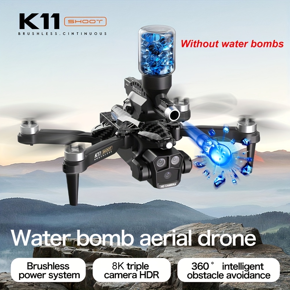 SEREE K11MAX Water Bomb Drone with 8K Camera, Long Range GPS Quadcopter for Beginners, Optical Flow, 5G Transmission, Foldable Design, Brushless Motor, Obstacle Avoidance, Auto Home & Follow Me, Includes 2 Batteries & Carrying Case, Perfect Gift for Men, Recreational Drone | Sleek Drone | Precision Navigation - Image 4