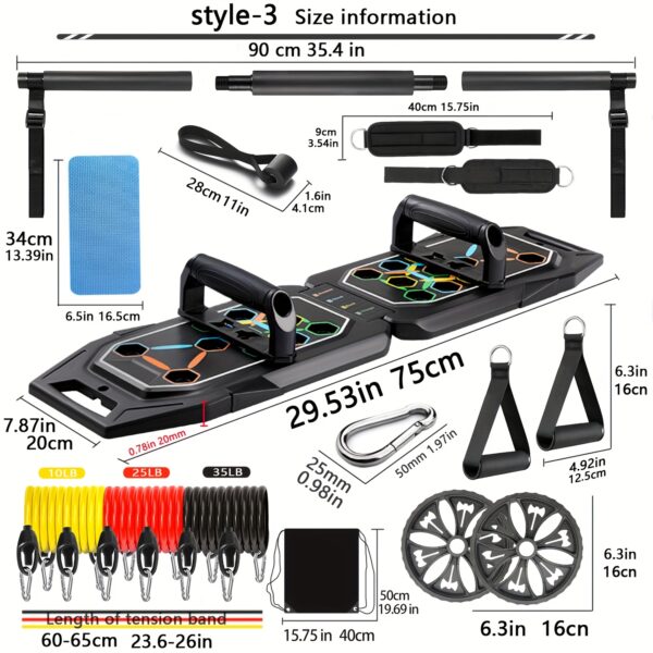 [Home Gym Push-Up Trainer Board] Versatile Push-Up Board for Home & Gym - Chest Muscle Trainer, Strength Training Aid, Non-Electric, Durable PP Material, Black - Image 2