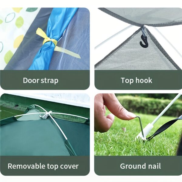 [Camping Tent] Outdoor Camping Tent, Automatic Portable Folding Tent, Easy to Set Up, Convenient to Carry, Comes with a Storage Bag, Single-Person Camping Tent - Image 11