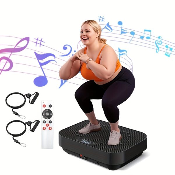 Vibration Fitness Platform for Home Use, Multifunctional Full Body Exercise Machine | 99 Adjustable Speeds + 8 Smart Modes | 330 lbs Capacity | Includes Resistance Bands with Silent Non-Slip Design | Perfect Gift for Parents and Friends | Health Festival Gift Recommended, Without Battery