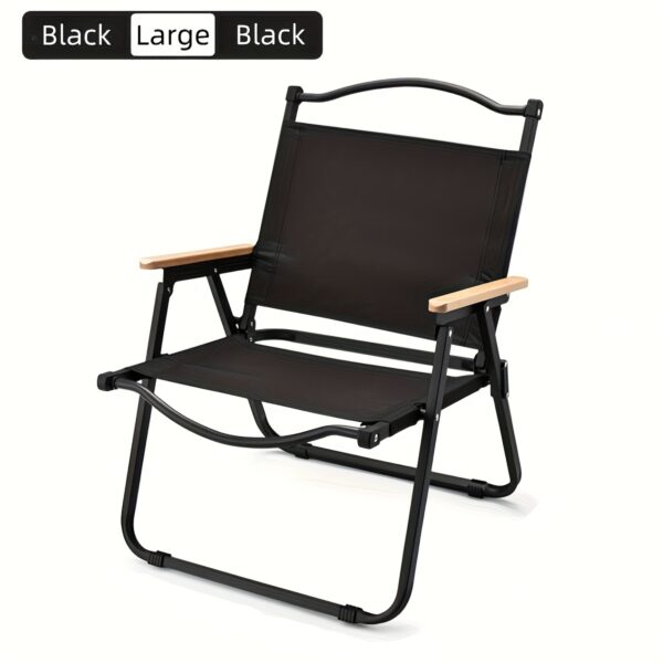 Outdoor Black Garden Armchair with Padded Backrest & Armrests - Durable Weather-Resistant Foldable Design, No Assembly Needed, Plastic-Filled Cushion for Patio, Lawn, Yard - Elegant Patio Furniture - Image 9