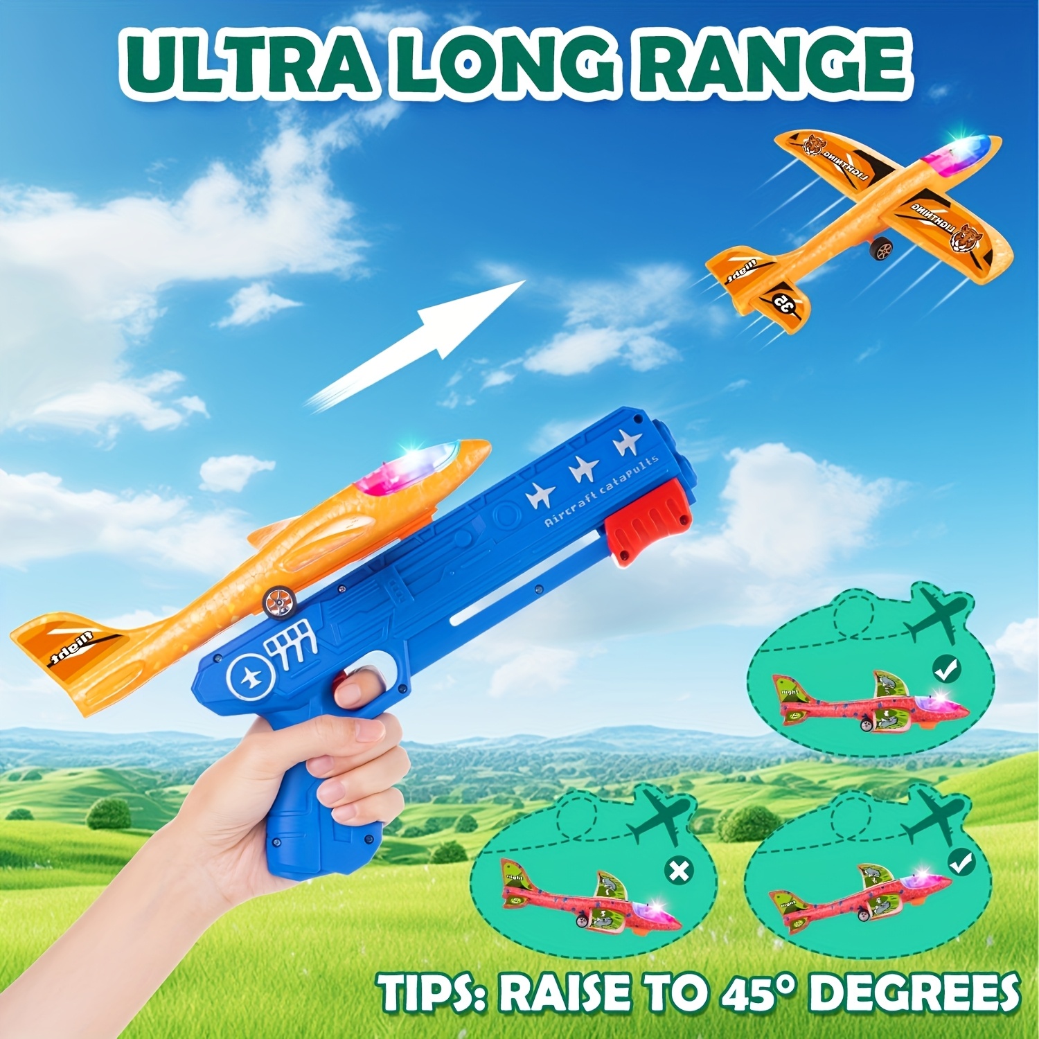 3/6pcs Airplane Launcher Toy With 3 Stickers - Interactive Flying Game, 2 Flight Modes, Durable PP Material, Easy Assembly - Ideal For Outdoor Play, Halloween, Christmas, Birthday Gifts For Ages 3-12 - Image 4