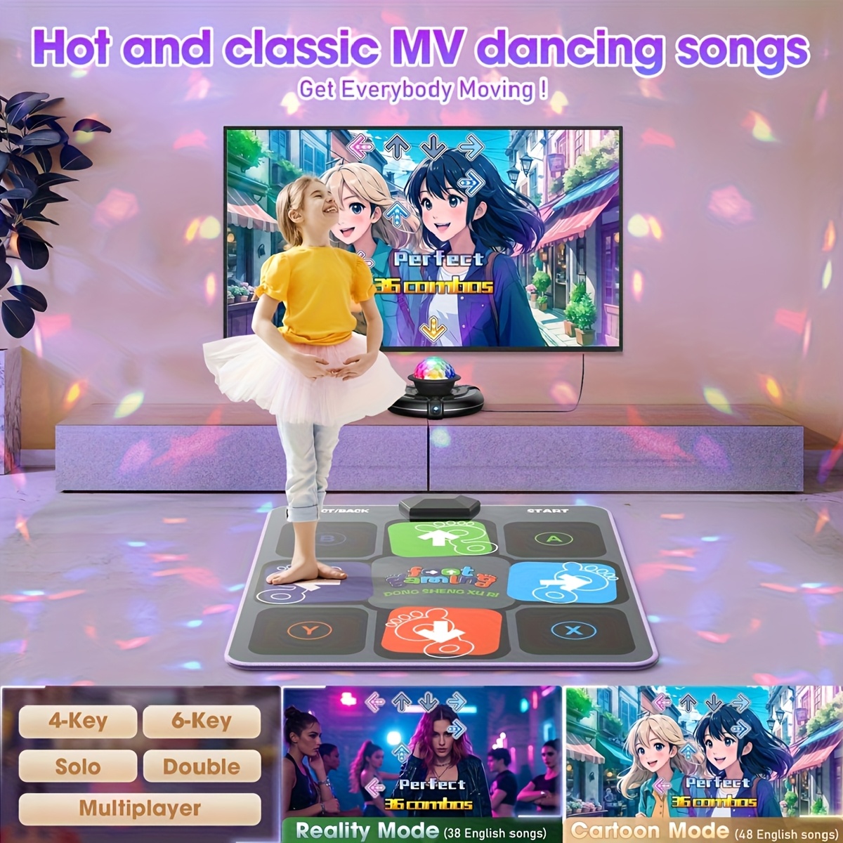 Dance Mat For Kids And Adults, Plug And Play Electronic Dance Pad Game For TV, Fun Kids Dancing Exercise Game, Xmas Birthday Gifts Ideas For 3-12 Year Old Girls And Boys - Image 4