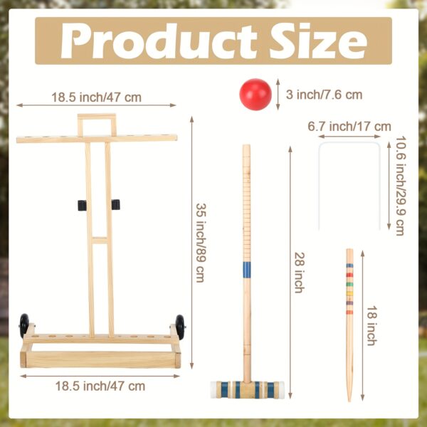 6 Player Croquet Set For Adults And Kids Croquet Lawn Game Kit With Wooden Stand For Backyard Lawn Yard Outdoor Games - Image 4