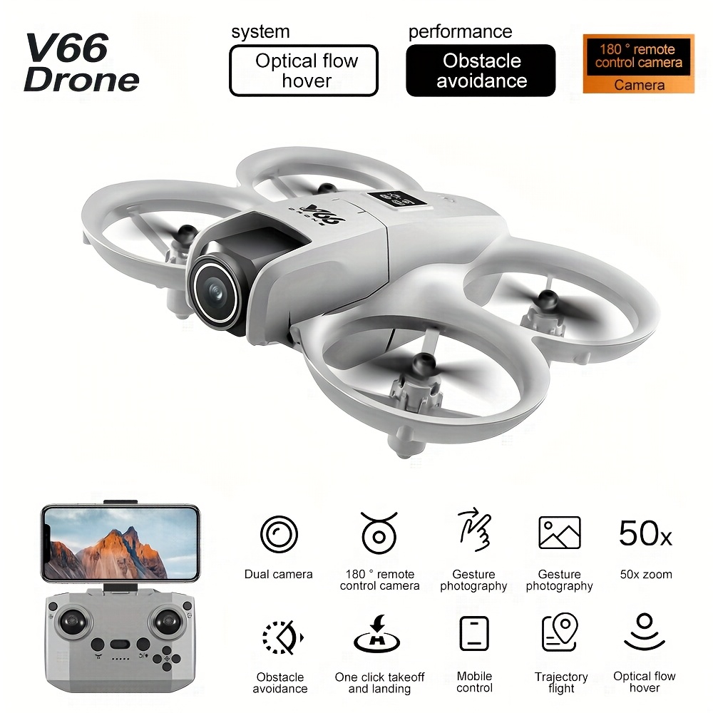 SEREE V66 Drone - High-Definition Dual Camera, Drone With Camera 4k Professional, Safety Design, Flow Tracking, Smart Obstacle Avoidance, Headless Mode, One-Click Return, WiFi Pathway Flight, 2.4GHz Interference-Free Technology, Four-Channel Hexagon Gyroscope, Real-Time Image Transmission, Ideal For Outdoor Camping & Travel, Drones With Camera For Adult - Image 12