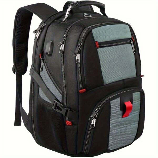 [Large Travel Backpack] 50L Large Men's Travel Backpack, Laptop Bag with USB Charging Port, Accommodates 17-Inch Laptops, Suitable for College, Approved for Airline Use, Business Work Bag, Perfect for Back-To-School Season, Ideal Valentine's Day Present - Image 8