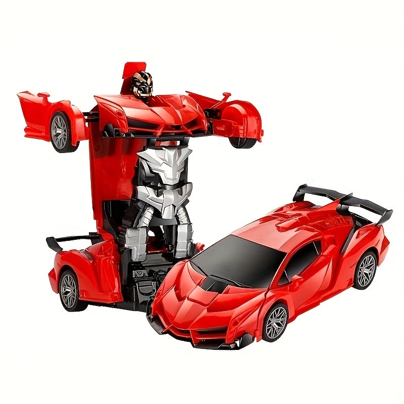 Red Transforming Robot Car With LED Headlights, 2.4Ghz Remote Control, 360° Rotating Drift, One-Button Deformation, Cool Flashing Lights, Durable ABS Plastic, Perfect Gift For Boys And Girls - Image 3