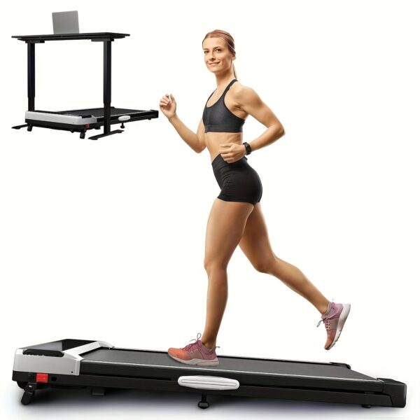 [2-in-1 Airhot Treadmill] 2-in-1 Airhot Portable Incline Walking Pad & Treadmill with Remote Control, 265LB Weight Capacity, 2.5HP Compact Design, LED Display for Home Workouts - Black, Treadmills for Home Exercise