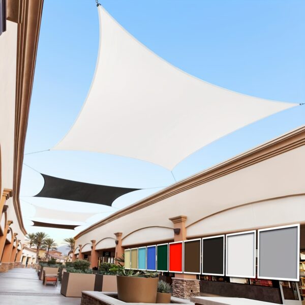 [Rectangular Sun Sail] 1pc Heavy-Duty Rectangular Sun Sail for Outdoor Patio, Garden - UV Protection, Easy Installation, Large Coverage, Modern Design
