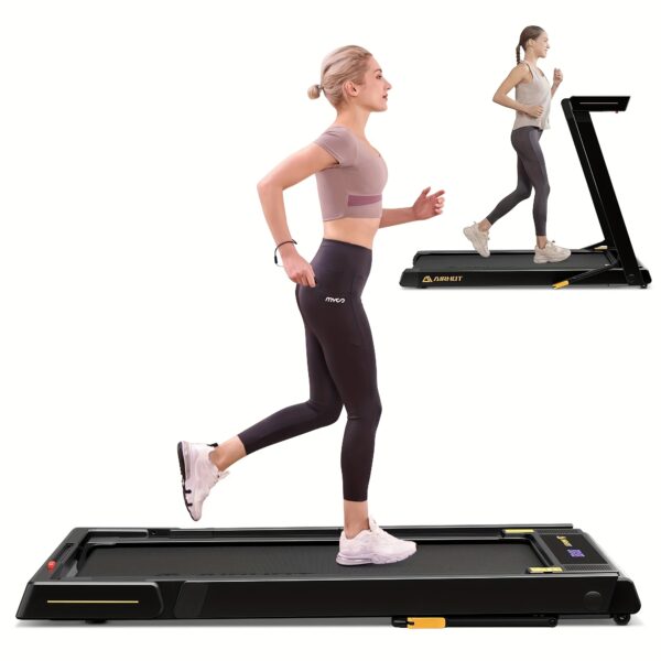 [2-in-1 Airhot Treadmill] 2-in-1 Airhot Portable Incline Walking Pad & Treadmill with Remote Control, 265LB Weight Capacity, 2.5HP Compact Design, LED Display for Home Workouts - Black, Treadmills for Home Exercise - Image 5
