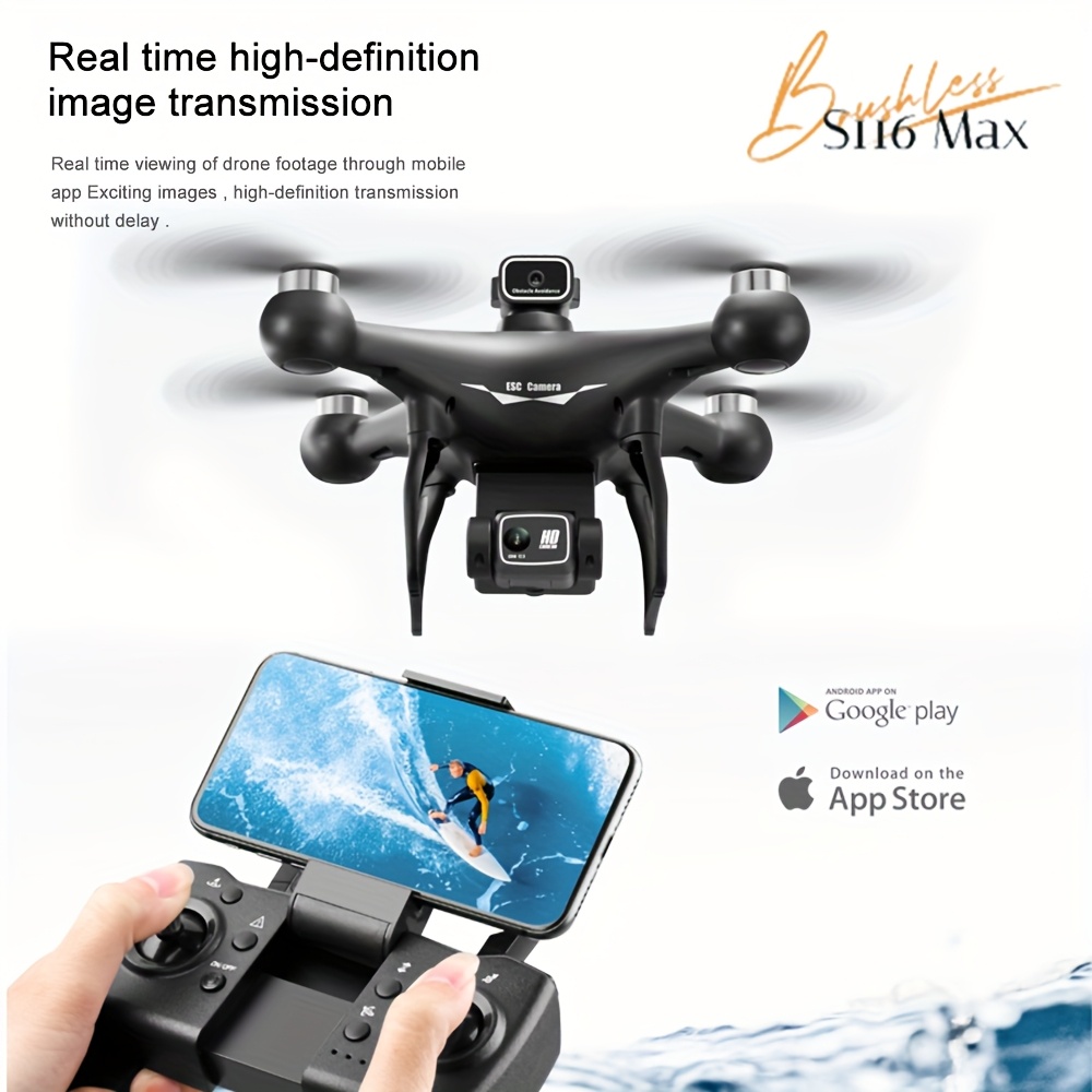 S116 MAX Brushless Optical Flow Drone with Dual Cameras, Headless Mode, 360° Obstacle Avoidance, WIFI FPV, Phone App Control And 4-Side Obstacle Avoidance for Effortless Aerial Photography for Halloween & Christmas Gifts - Image 5