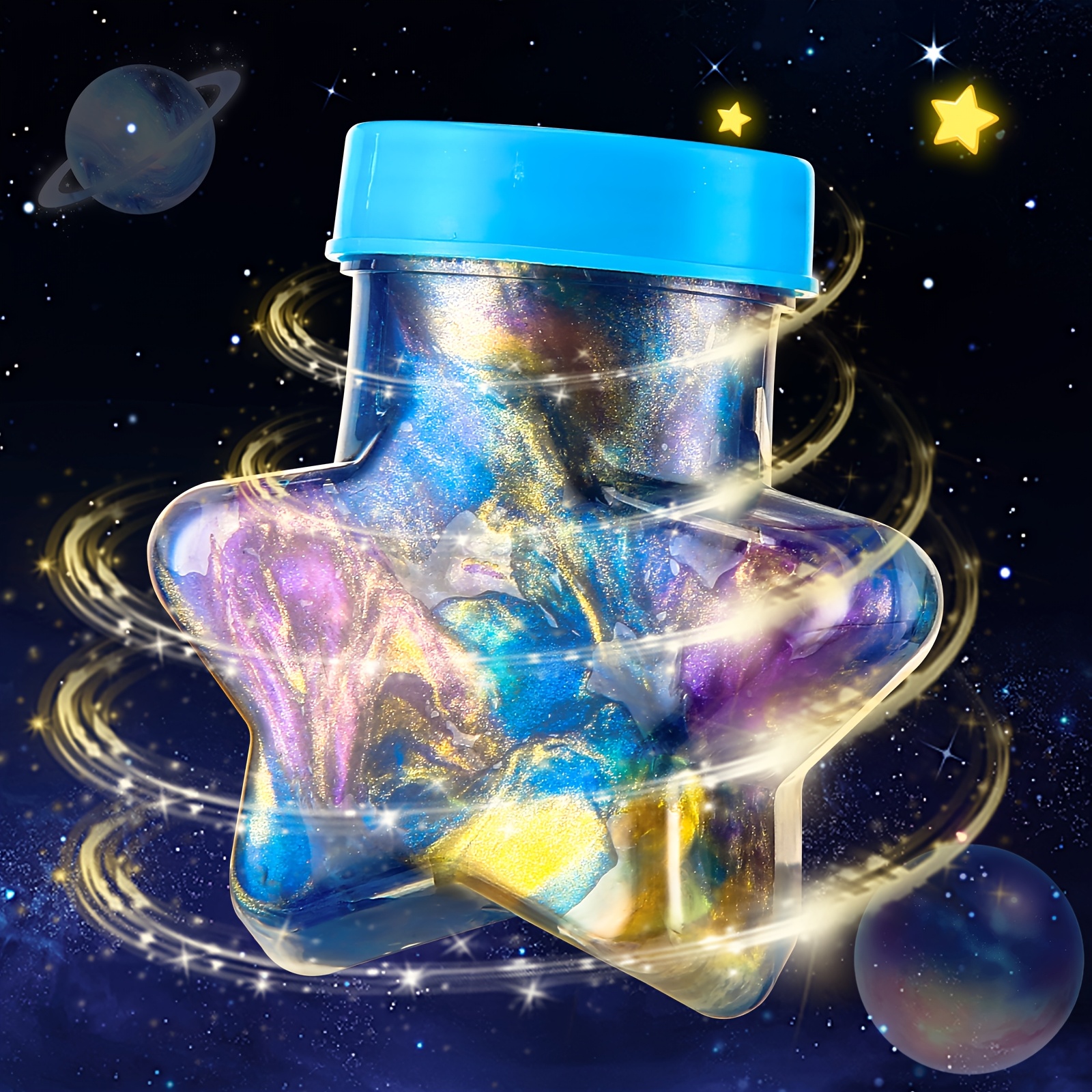 Memorial Day Gifts Galaxy Slime Kit, DIY Non-Sticky & Glow-in-the-Dark Slime Making Set, Perfect for Youngsters' Party Favors & Relax, Ideal Birthday Gift, Perfect for Room Decor - Image 2