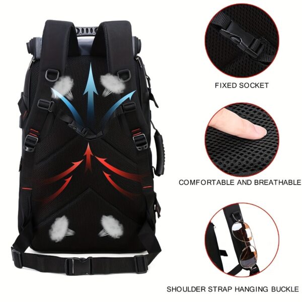 [Large Hiking Backpack] 50L Large Capacity Hiking Backpack | Outdoor Camping Backpack, Convertible Shoulder Bag For Ladies And Gentlemen With Shoe Compartment - Image 12