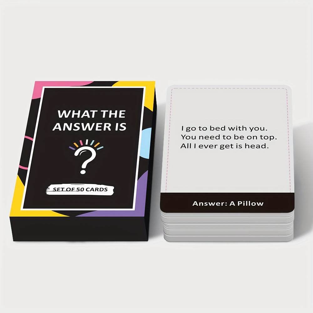 What The Answer Is" Fun Guessing Card Game - 50 Cards, Perfect for Adults' Party Nights & Holiday Gatherings | Ideal for Halloween, Christmas, Thanksgiving - Image 5