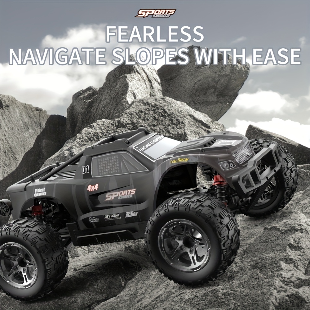 FUUY KF10 1:10 RC Off-Road Vehicle with 4x4 Four-Wheel Drive, High-Speed 2.4GHz Wireless, USB Rechargeable & 2 Lithium Batteries - Durable Plastic Remote Control Car for Outdoor Racing, Mud Terrain, Rock Climbing, RC Car, Mud Terrain Vehicle, Sleek Vehicle Design, Sturdy Construction - Image 5