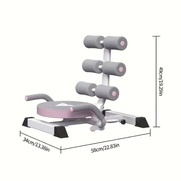 1pc Foldable Abdominal Exercise Equipment - Spring-Assisted Sit-Up Assistant with 360° Rotating Disk, Durable Iron, Transparent Pink - Ideal for Core Strengthening & Muscle Toning, Gym Accessories - Image 9