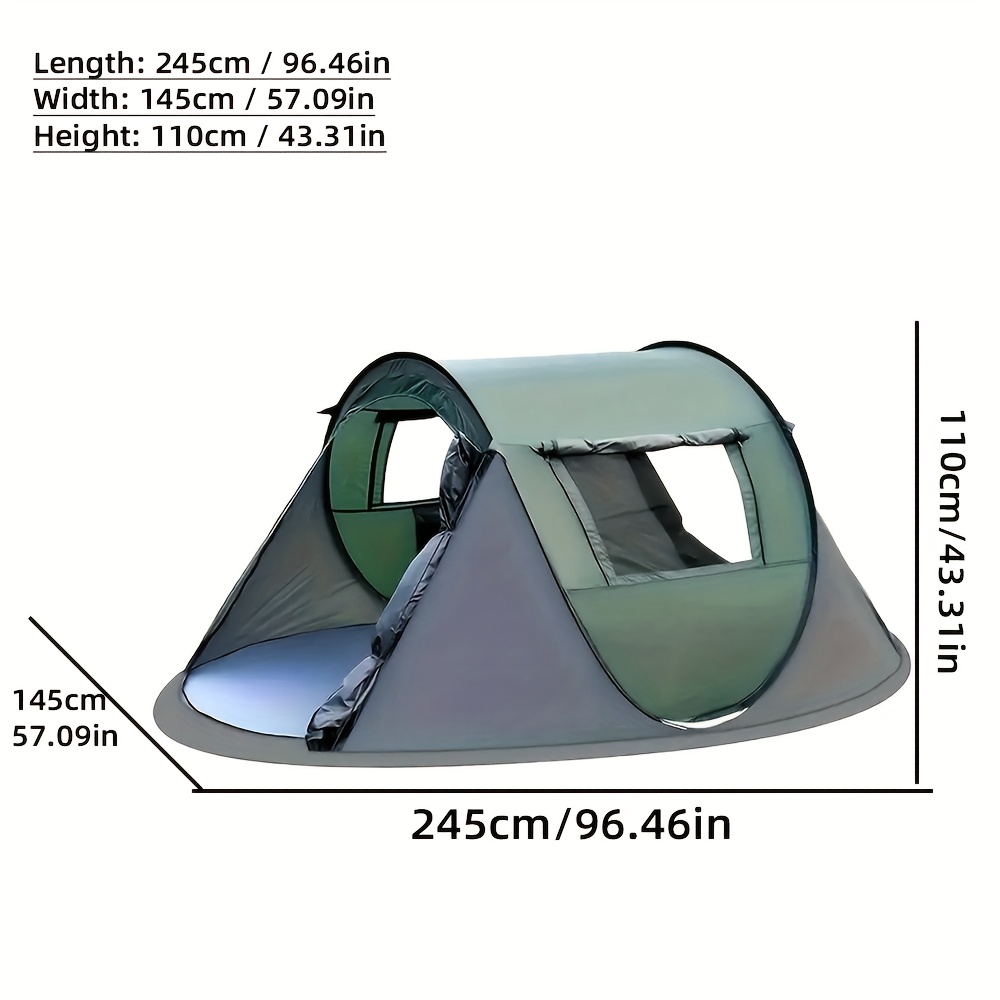 A quick pop-up tent, camping tent, 2 doors and 2 windows, family tent, hiking tent, beach tent, fishing tent, travel essential tent, suitable for camping hiking and traveling, Christmas gifts - Image 9