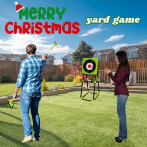 Hatchet Throwing Target Game Set, Green, Three Hatchets And Three Darts, Two-player Competitive Play, Scoring On Inner And Outer Rings Of The Target, For Sports Toys In The Courtyard