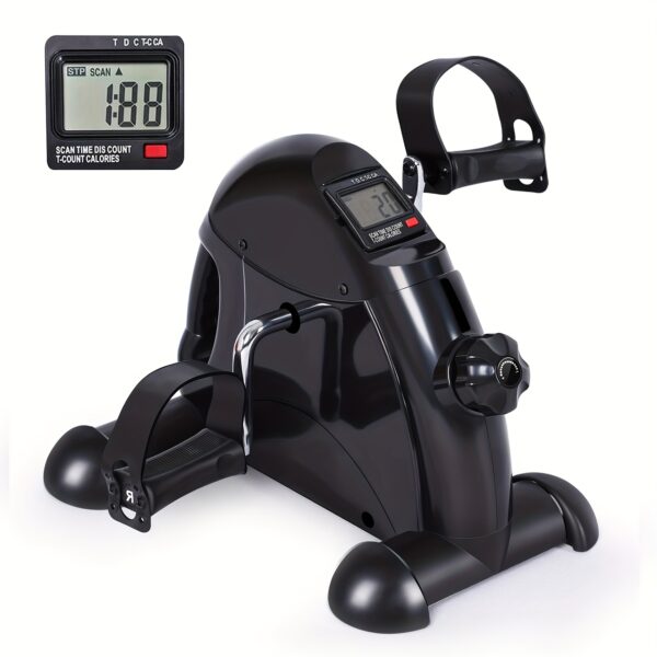 Vibration Plate/Mini Exercise Bike: Portable Under Desk Pedal Exerciser With Adjustable Resistance, LCD Display, Compact Space-Saving Design For Home & Office Leg Workouts, Without Battery - Image 6