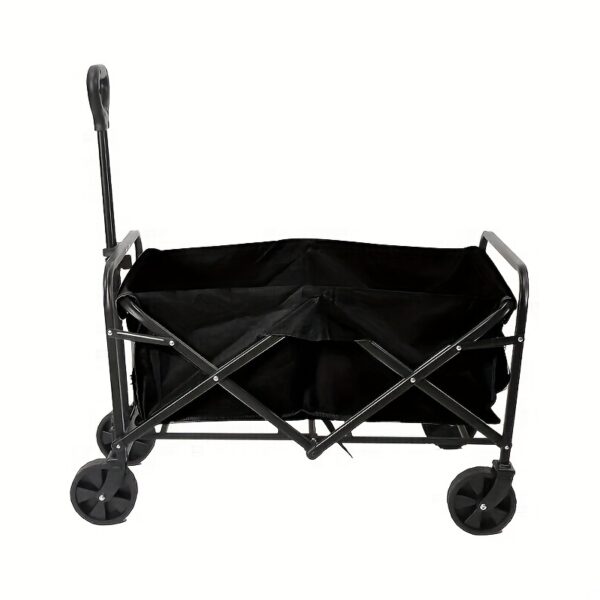 [Heavy Duty Hand Truck] 1pc Heavy Duty Foldable Hand Truck | 330/450/600 lbs Load Capacity, All-terrain Wheels, 27.56'' Interior Space | Great for BBQ, Outdoor Activities, Pet Transport, Beach, Lawn, Camping and Shopping - Black - Image 5