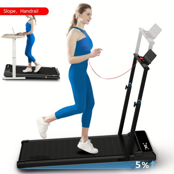 Walking Pad Under Desk Treadmill, Portable Small Treadmills For Home And Office, 3.5HP Super Quiet Brushless Motorized Walking Jogging Running Machine With Remote Control, Without Battery