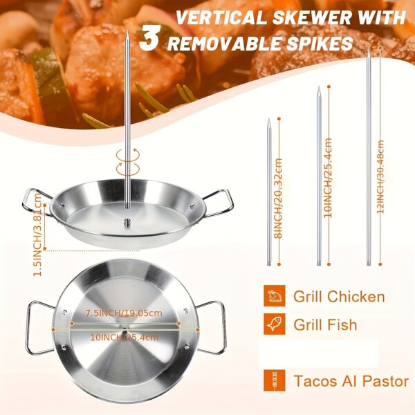 [Portable Detachable BBQ Grill] Stainless Steel Vertical BBQ Grill - Portable, Detachable Skewer Set for Outdoor Cooking & Camping - Image 3