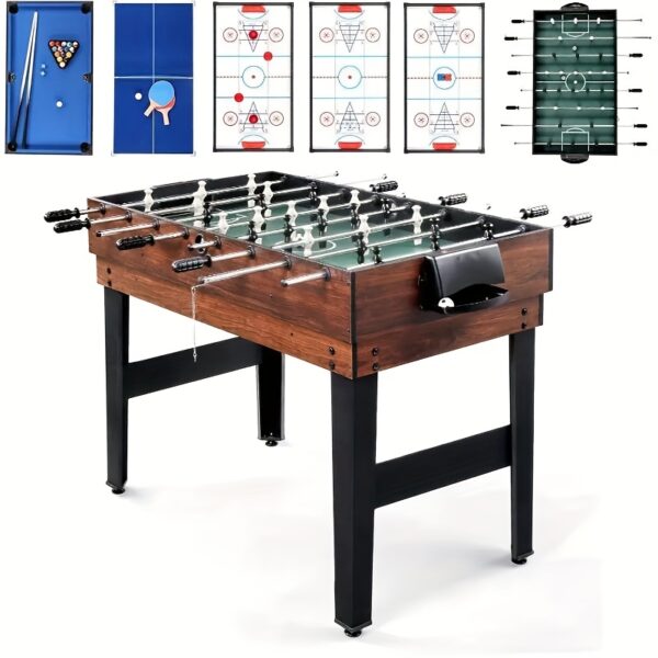 MATLADIN Game Table, for Adults, Multi-Use for Game Room, Game Table Set for Family Game, with Hockey, for Foosball, Pool, Ping Pong, 4ft, 10-in-1/6-in-1 - Image 4