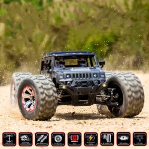 High-Speed 1:10 Scale Off-Road RC Car with Realistic Sounds - Powerful 1500mAh Rechargeable Battery, Durable Plastic Construction, Black - Perfect for Multiplayer Racing & Outdoor Fun, Great Halloween & Christmas Gift, Remote Control Car | Sporty Design | Durable Plastic Body