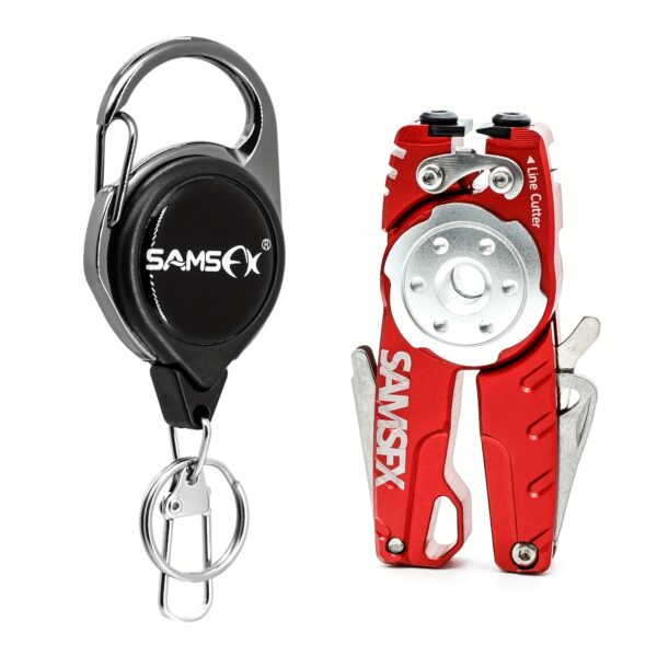 [Portable Pliers] SAMSFX 1pc Multifunctional Mini Pliers | Portable Aluminum Alloy Lure Pliers, Fishing Line Cutter with Retractors, Line Tying Tool - Image 6