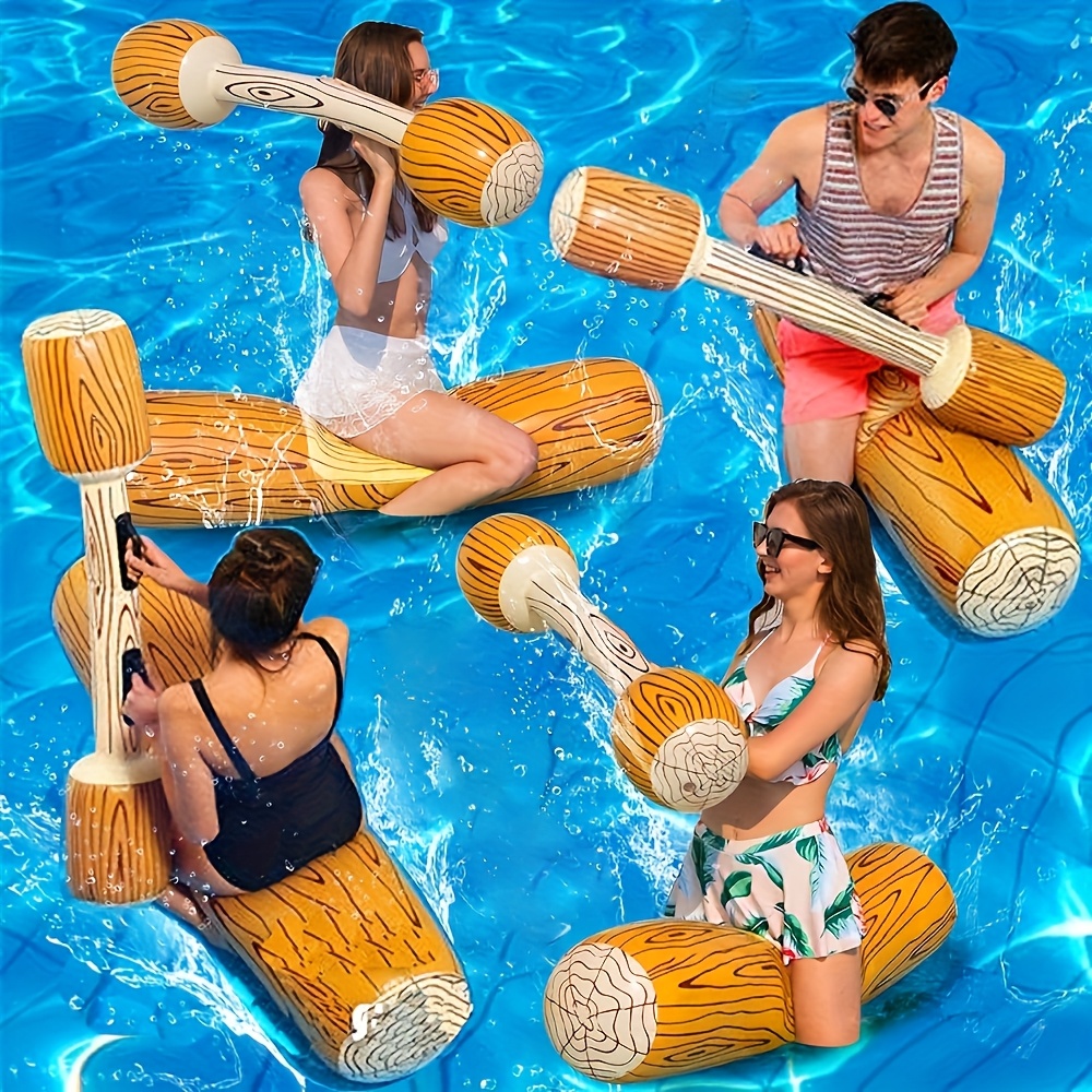4/2pcs Inflatable Floating Row Toys, Fun Adult Pool Party Water Sports Games Log Rafts for Two People to Play, Novelty Beach Entertainment, 2025 New Year