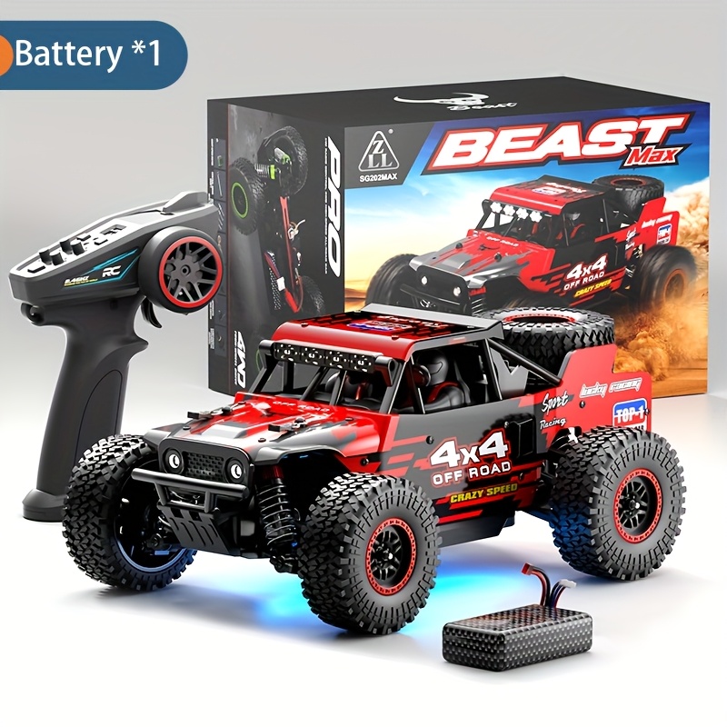 4WD RC Off-Road Monster Truck 1:20 - 34+ MPH Brushless Speed, Reinforced Metal Frame, Programmable LED Light Show | All-Terrain Remote Control Car, Toy Gift for Kids, Teens, Adults, Hobby Grade Racer - Image 3
