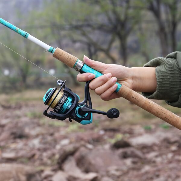 [Fishing Rod And Reel Combo] Sougayilang Fishing Rod and Reel Combo, 2-Section ML Adjustable Carbon Fiber Pole, 11+1BB Spinning Wheel, Ambidextrous, Fast Action, with Fishing Line, Lures, and Accessories for Saltwater and Freshwater - Image 13
