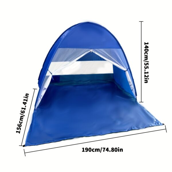 [Large Beach Tent] Large 4-Person Pop-Up Beach Tent | Spacious Interior, Compact Foldable Design & Carry Bag - Lightweight All-Season Family Tent for Camping, Picnics, Travel - Image 7