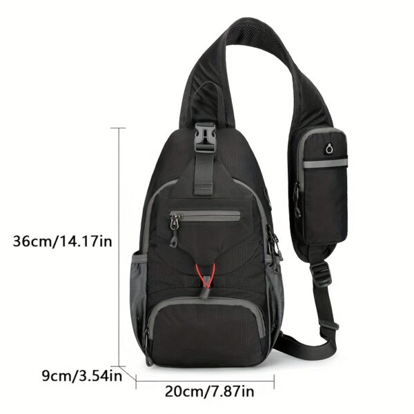 [Multi-Functional Crossbody Bag] Multi-Functional OGEHUAFEE Women's Lightweight Crossbody Bag | Adjustable Chest Pack with Multiple Compartments, Durable Nylon for Outdoor Travel, Hiking & Daily Use, Sporty Design Black/Blue/Army Green, Fashionable Accessory, Bungee Cord Attachment - Image 2