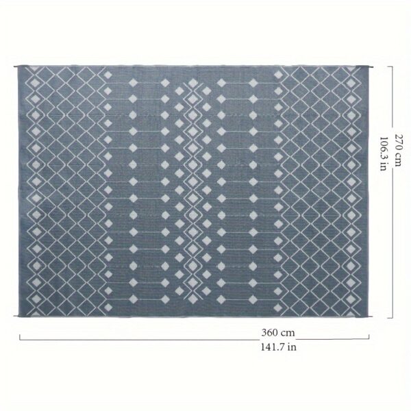 [Reversible Outdoor Mat] 1pc Reversible Polypropylene Outdoor Mat | Foldable, Double-Sided, Lightweight, Portable, Easy to Clean, for RVs, Patios, Camping, Backyard, Picnics, Spring/Summer - Image 5