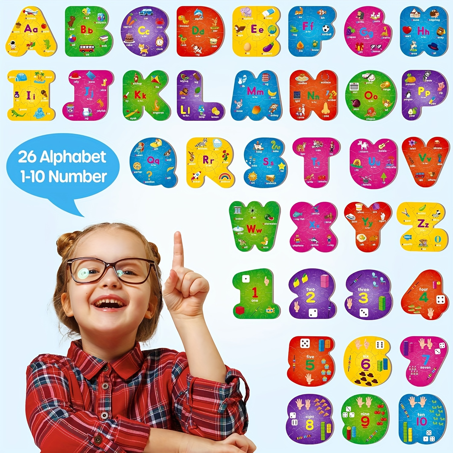 Number And Alphabet Puzzles For Kids Ages 3-5, ABC Learning For Toddlers Ages 3+, Preschool Activities Letter Puzzles Montessori Educational Toys Gifts For 4 5 6 7 8 Year Old Boys Girls - Image 3