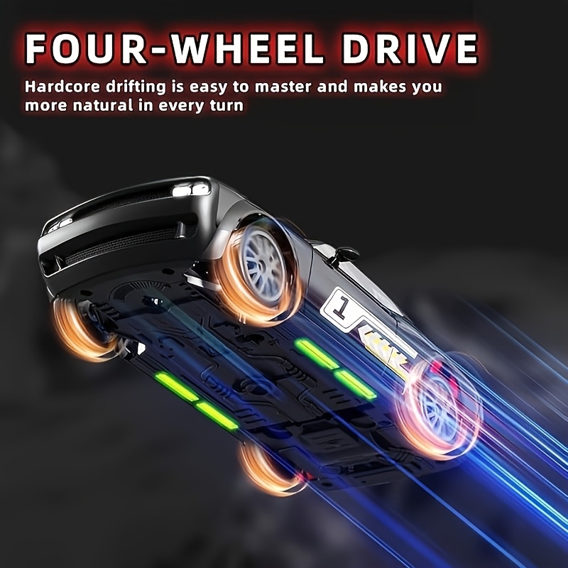 1:20 4WD LED Light Remote Control Drift Car, 20KPH High Speed Proportion Throttle Racing Car, Suitable for Drifting and Racing, with 2 Rechargeable Batteries, Perfect Gift and Toy - Image 10