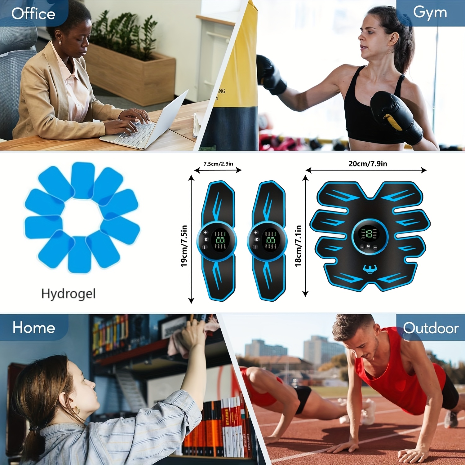 EMS Muscle Stimulator - Abdominal Muscle Trainer & ABS Fitness Electric Stimulator for Core Toning, Fat Burning & Body Sculpting - Home Fitness Equipment for Men & Women - Image 4