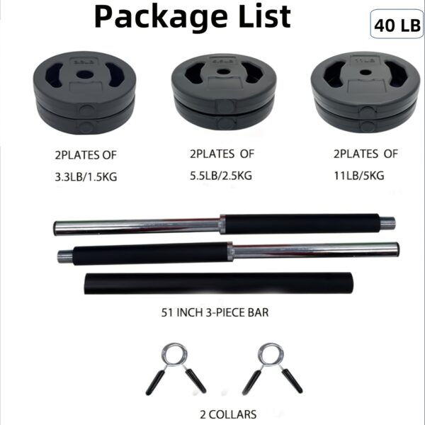 [Adjustable Barbell Weight Set] Multi-Color Adjustable Barbell Weight Set, PU Material - Ideal for Home and Gym Workouts, Gym Accessories, Free Weights - Image 7