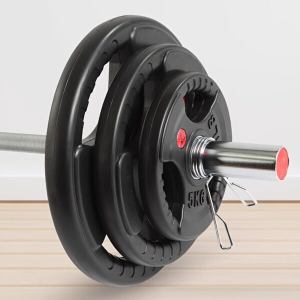 Universal Rubber Coated Barbell Plate, 5.51lbs/11.02lbs/22.05lbs - Black, Durable Home Fitness Equipment, Non-Damaging to Floor - Image 8