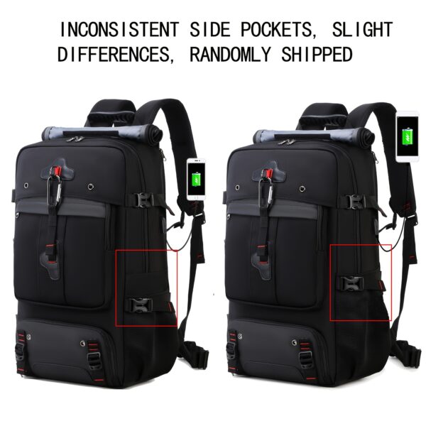[Durable Hiking Backpack] Durable 50L High-Capacity Hiking Backpack with Shoe Compartment | USB-Powered, Adjustable Straps - Ideal for Outdoor Camping, Back-to-School Season, Backpack for Travel - Image 13