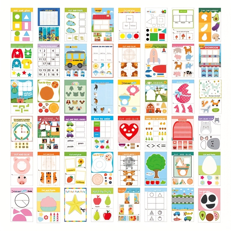 1pc Scissor Skills Activity Book - Interactive Paper Cutting Practice with Airplanes, Rainbows & Animals | DIY Art Projects, Birthday Party Favors, Shower Decorations | Educational Craft Supplies - Image 9