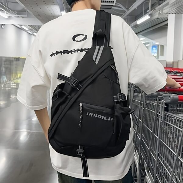 [Large Capacity Sling Bag Outdoor] Casual Nylon Sling Bag - Large Capacity, Adjustable Strap, Perfect for Outdoor Adventures & School - Image 8